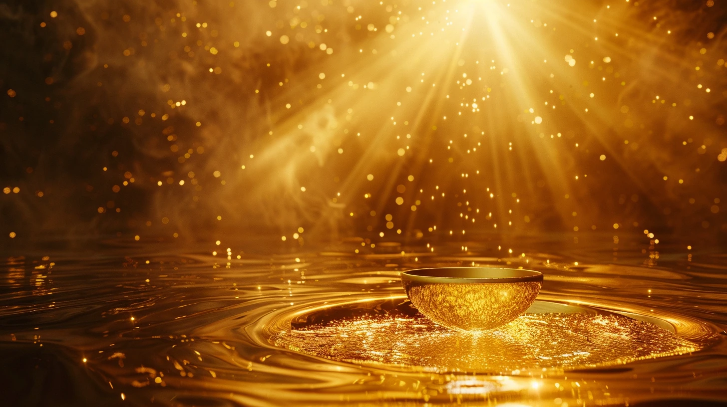 Ouro em luz divina e sagrada, simbolismo espiritual e bíblico