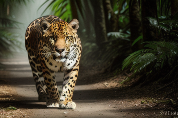 Jaguar in a rainforest