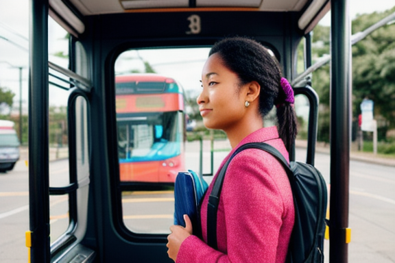 Person at a bus stop