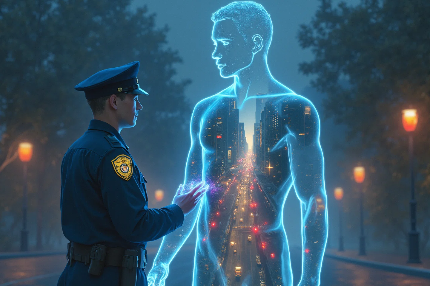 Policial interagindo com um sonho