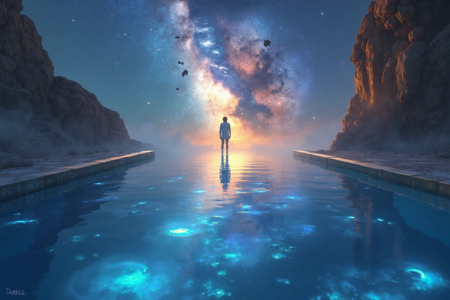 piscina a noite