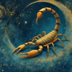 imagem mostra a representação do céu a noite com um escorpião